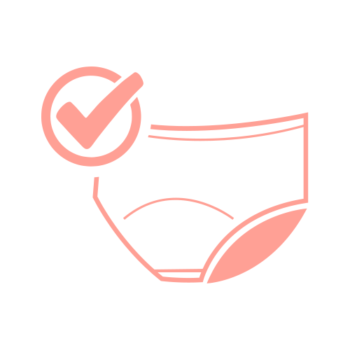 La couche supérieure des culottes Gloria élimine l'humidité restante pour un confort durable au quotidien.